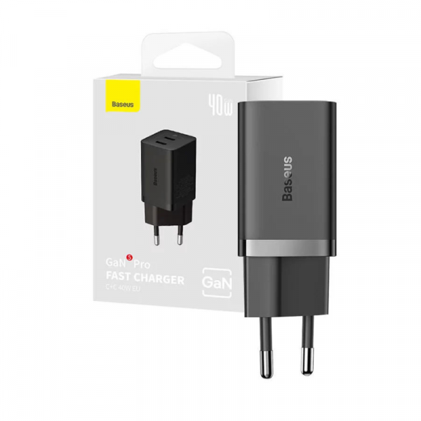 شارژر دیواری 40 وات Baseus سری GaN5 Pro Fast Charger مدل CCGAN40CE-M