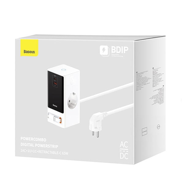 شارژر رومیزی 65 وات Baseus سری Power Combo Power Strip مدل CCGAN65-SS2ACE